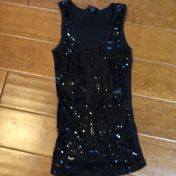 Sequined Black EXPRESS Tank - Picture 1 of 5